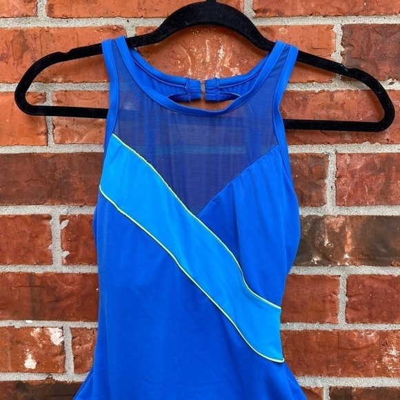 Diane Von Furstenberg Womens 8 Blue Drop Back One Peice Swim Bathing Suit - Picture 2 of 10